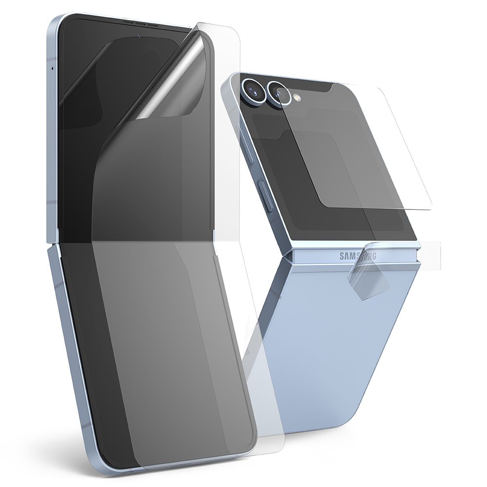 ENSEMBLE DE PROTECTION RINGKE 3 EN 1 PROTECTEUR 2-SET GALAXY Z FLIP 6 TRANSPARENT