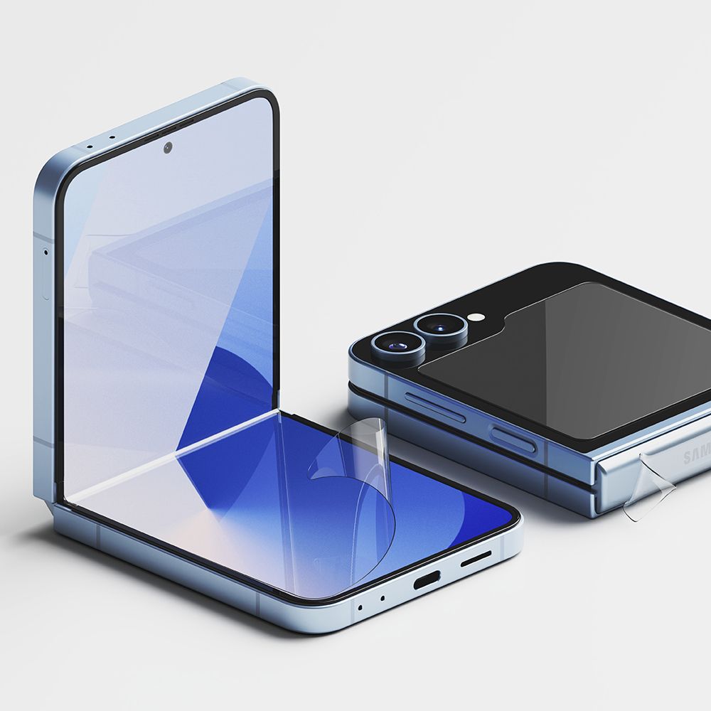 ENSEMBLE DE PROTECTION RINGKE 3 EN 1 PROTECTEUR 2-SET GALAXY Z FLIP 6 TRANSPARENT