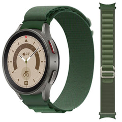 BRACELET HEYBAND NYLON POUR SAMSUNG GALAXY WATCH 4 / 5 / 5 PRO / 6 / 7 / FE VERT MILITAIRE