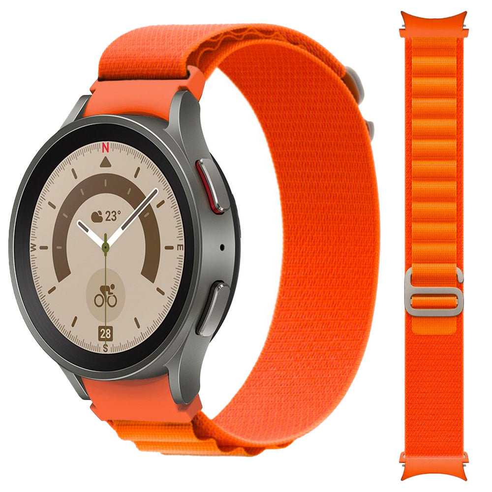 BRACELET HEYBAND NYLON POUR SAMSUNG GALAXY WATCH 4 / 5 / 5 PRO / 6 / 7 / FE ORANGE